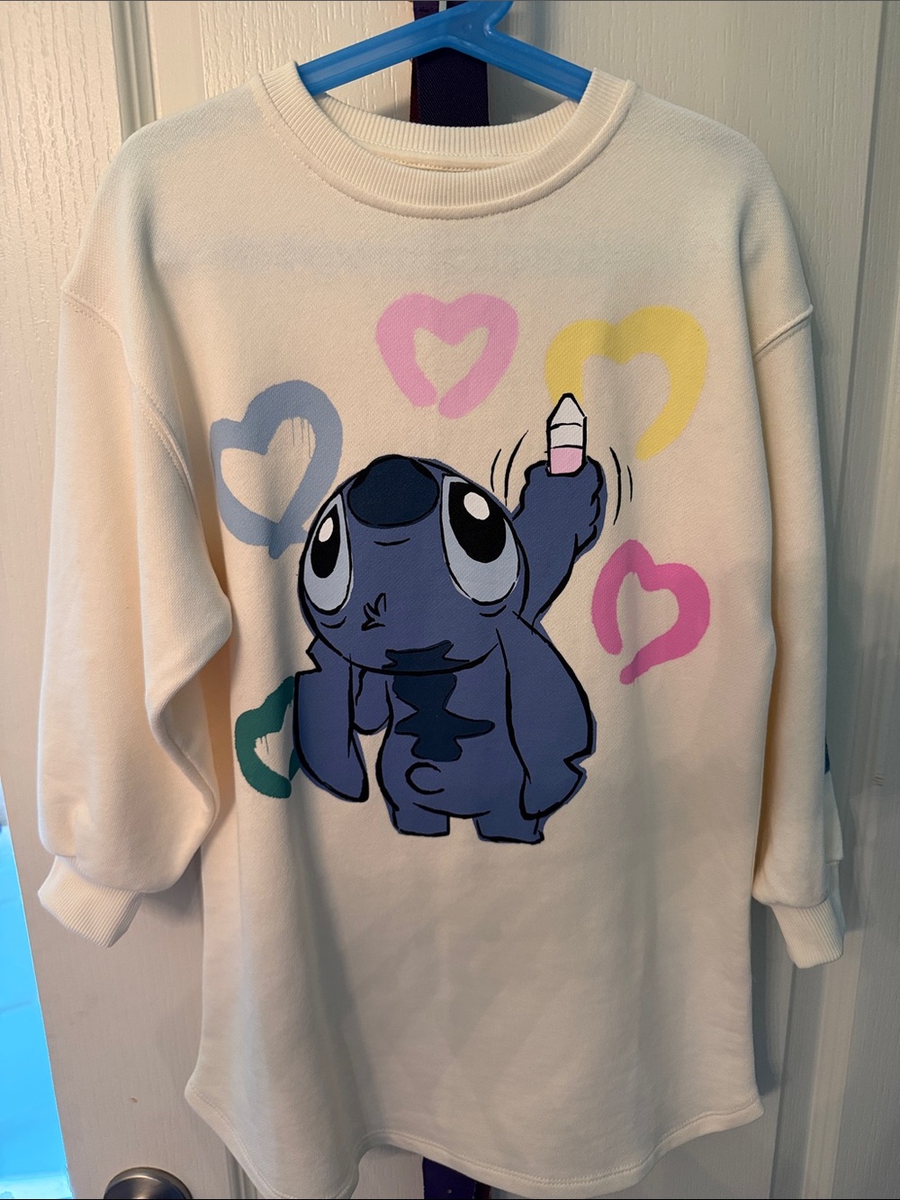 NWOT Zara Girls’ Disney Clasics Stitch Cream Sweater Tunic- size 7